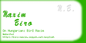 maxim biro business card